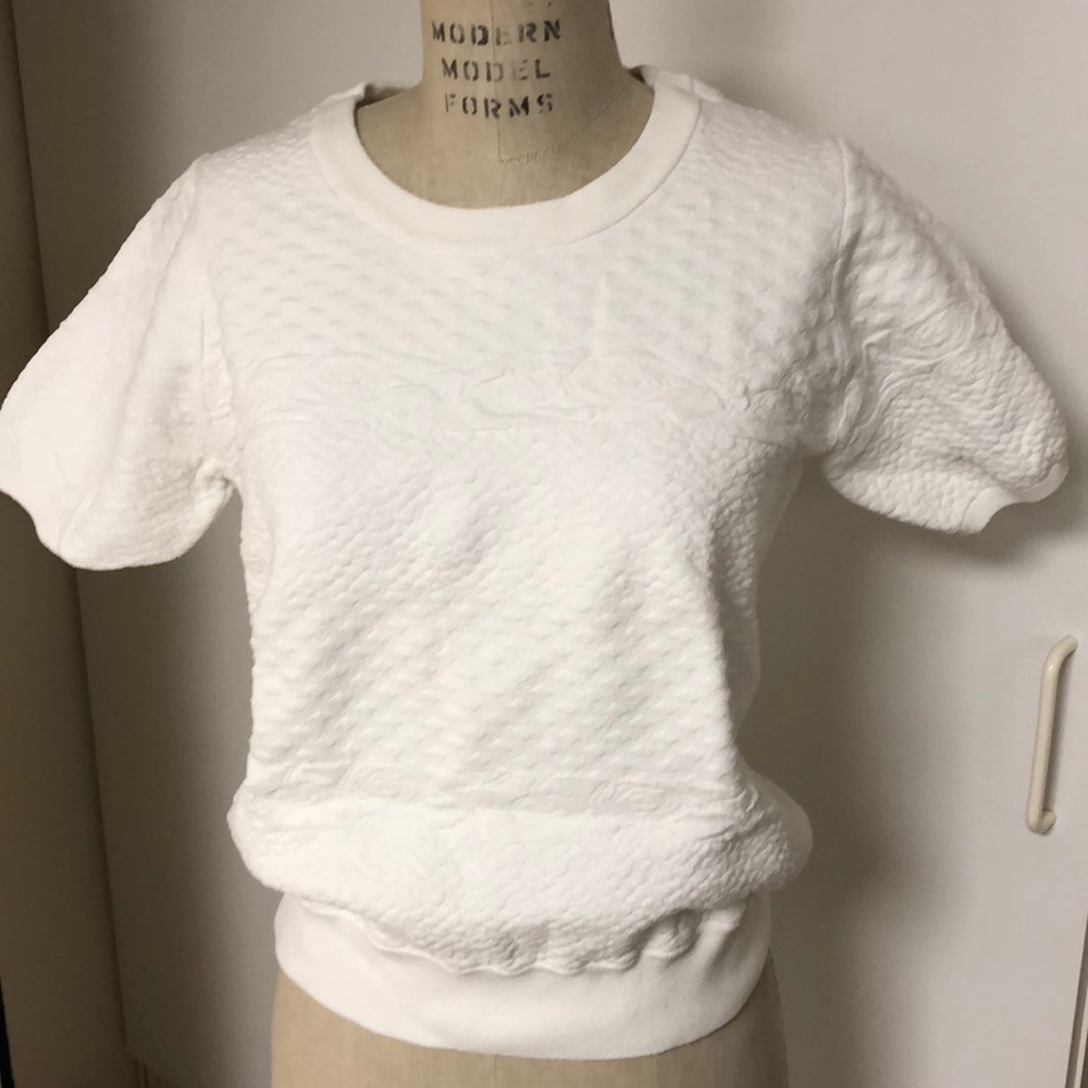 Vince white cotton and nylon sweater